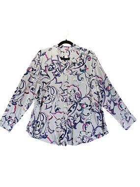 Chicos Top Womens Size 3 US 16/18 XL Multicolor Button-Down Floral Blouse